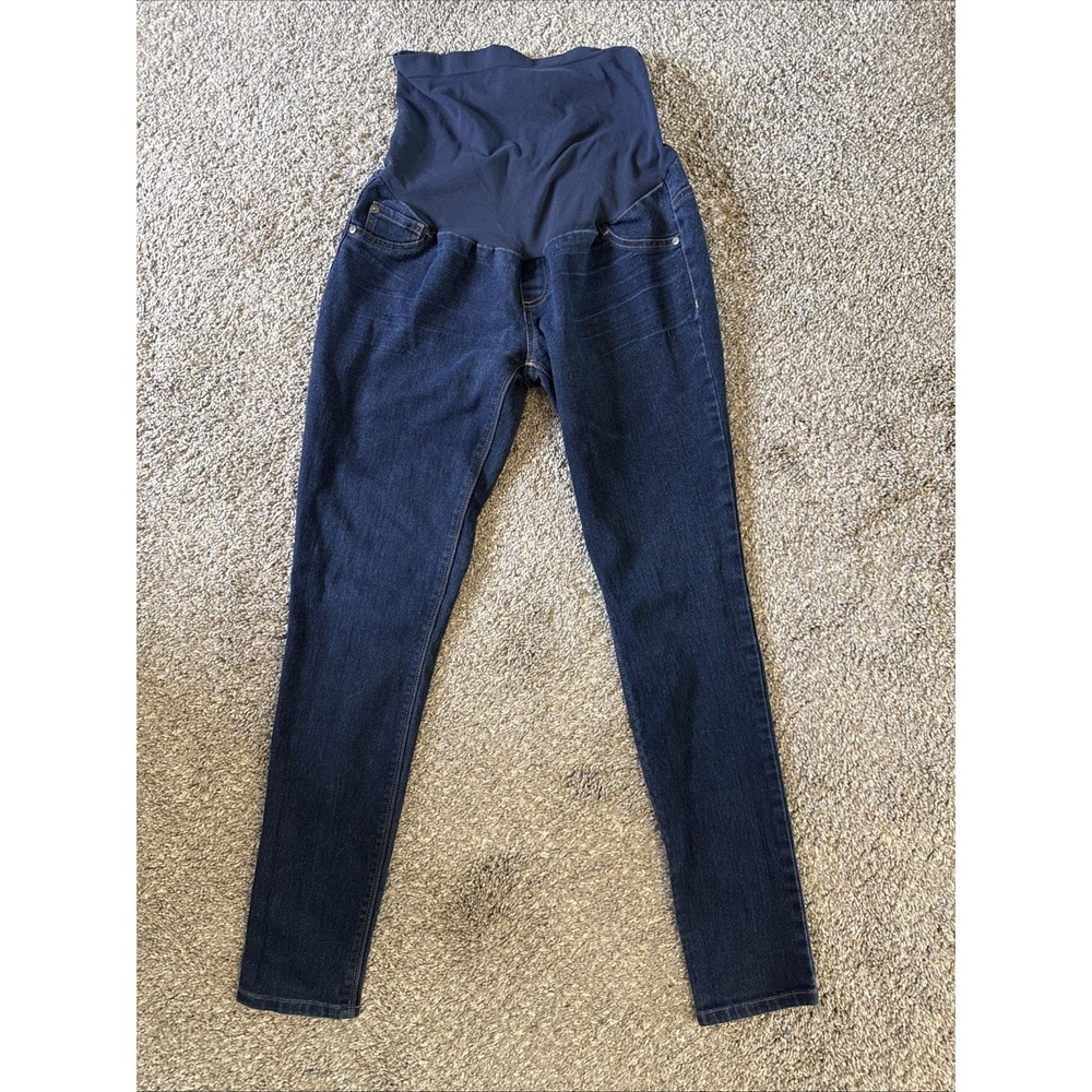 Motherhood Indigo Blue Secret Fit Belly Stretch Skinny Maternity Jeans Size M